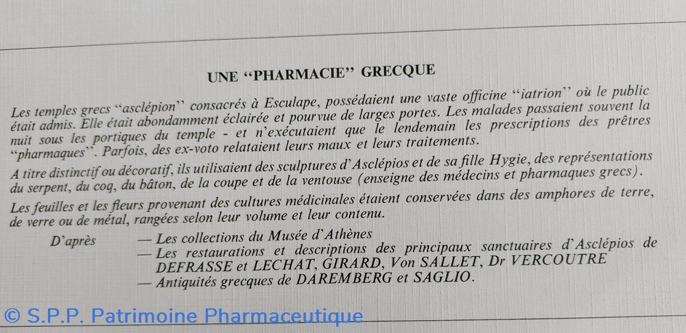 Une " Pharmacie" Grecque / Lab ROUSSEL n8 2 science une pharmacie grecque lab roussel n8