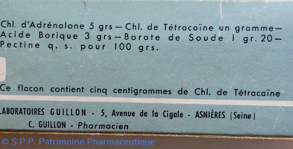 science pharmacie adrenalone tetracaine poudre