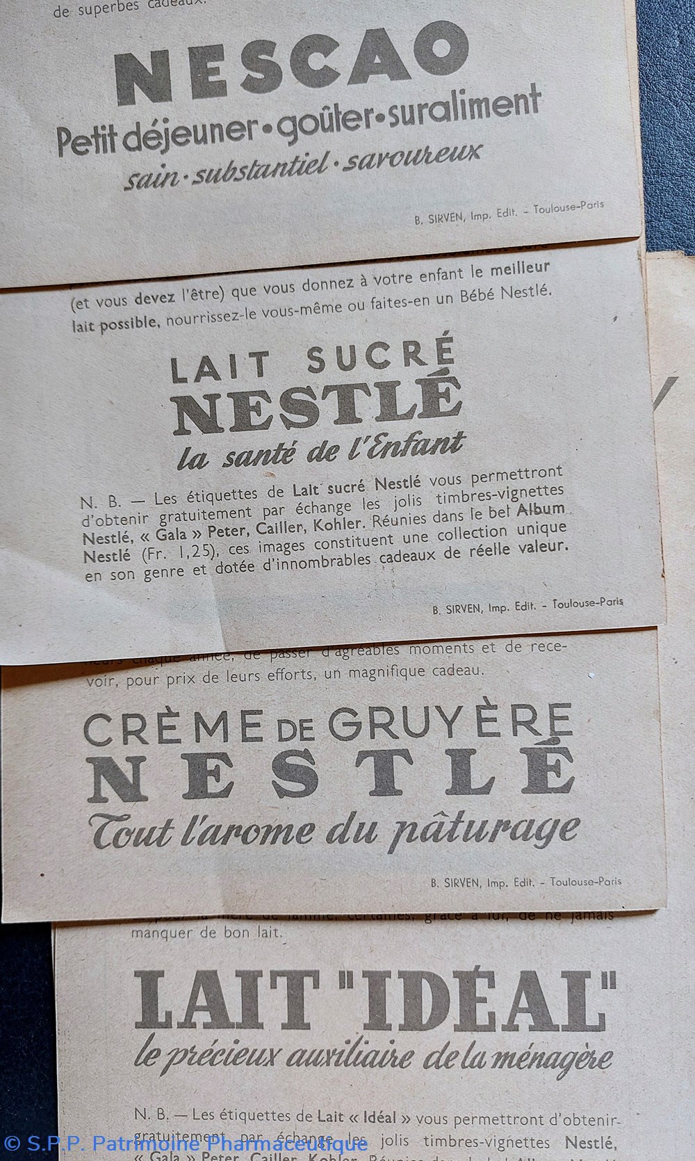 Fiches de facturation NESTLÉ 2 objets publicitaires fiches de facturation nestle