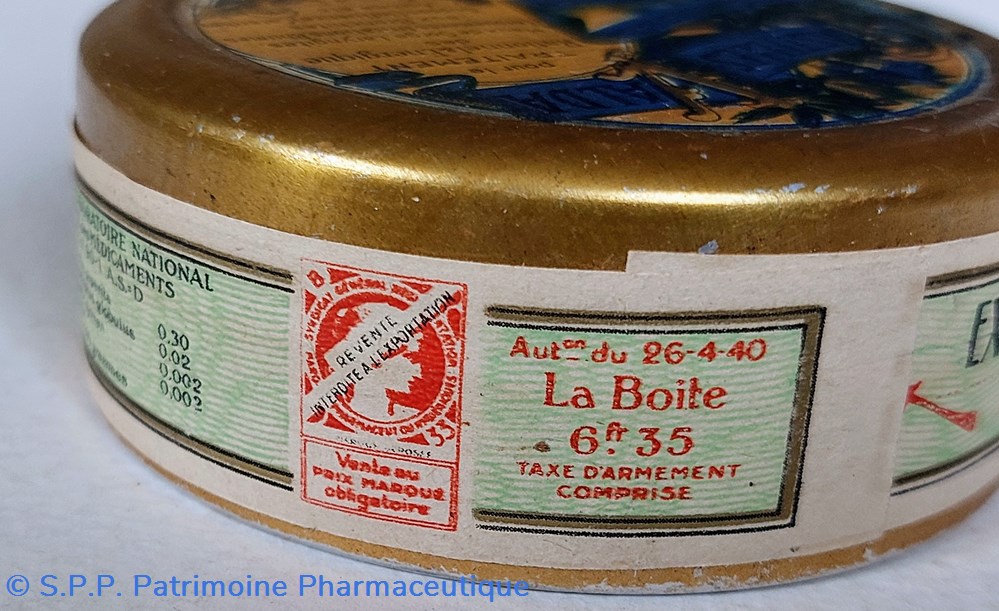 science pharmacie pastilles valda decor bleu et or