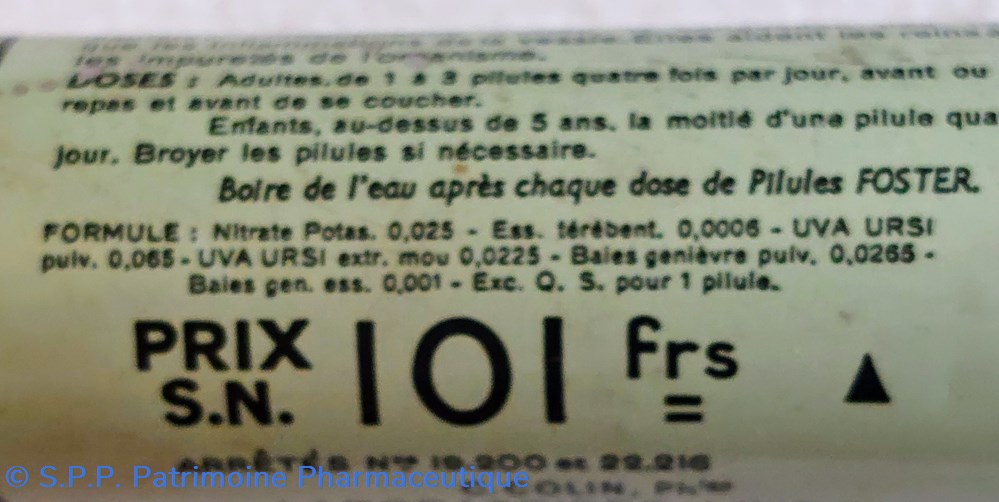 PILULES FOSTER ( Reins vessie) Lab Lincoln 6 science pharmacie pilules foster reins vessie lab lincoln