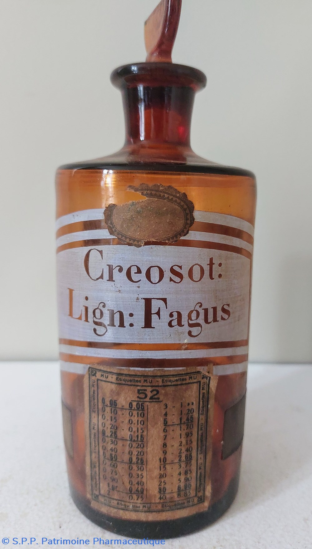 Flacon en verre ambré "Creosol : Lign : Fagus science pharmacie flacon en verre ambre creosol lign fagus