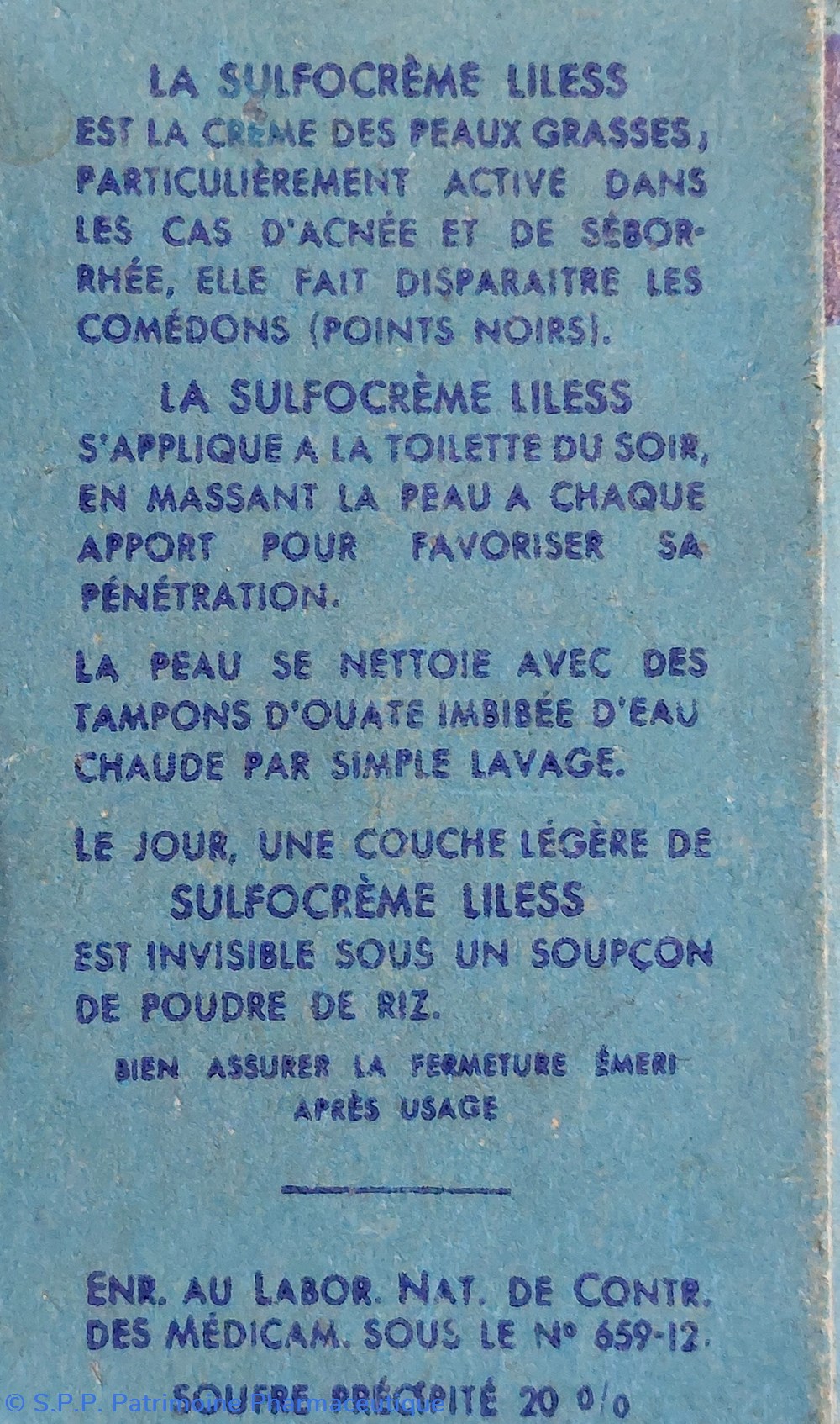 SULFOCRÈME LILESS Lab. Fisch et Cie 3 science pharmacie sulfocreme liless lab fisch et cie