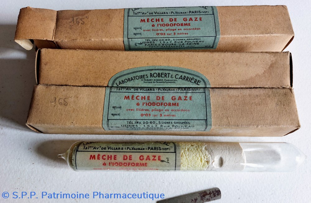 MÈCHE DE GAZE à l'iodoforme 0,03 * 3 mètres science pharmacie meche de gaze a iodoforme 0 03 3 metres