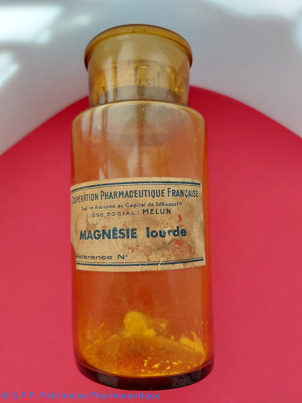 Pot verre ambré " Magnésie lourde" 2 science pharmacie pot verre ambre magnesie lourde