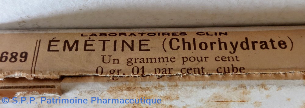 science pharmacie emetine chlorhydrate tubes sterilises 689