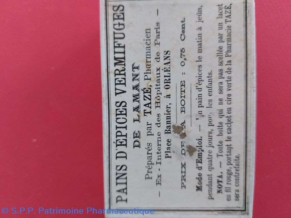 science pharmacie boite de pains epices vermifuge de lamant