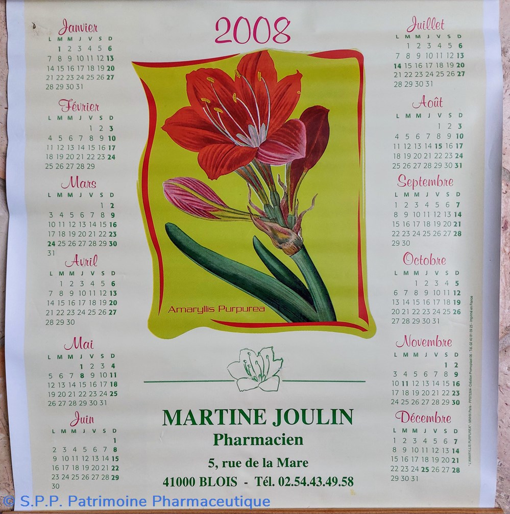 CALENDRIER 2008 _ Amaryllis science pharmacie calendrier 2008 amaryllis
