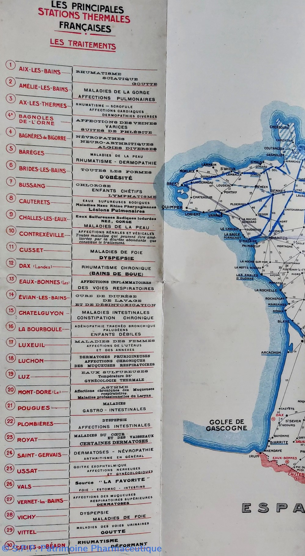 documents anciens depliant des stations thermales