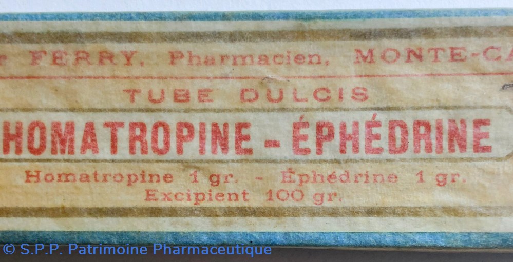 HOMATROPINE- ÉPHÉDRINE Tube DULCIS 6 science pharmacie homatropine ephedrine tube dulcis