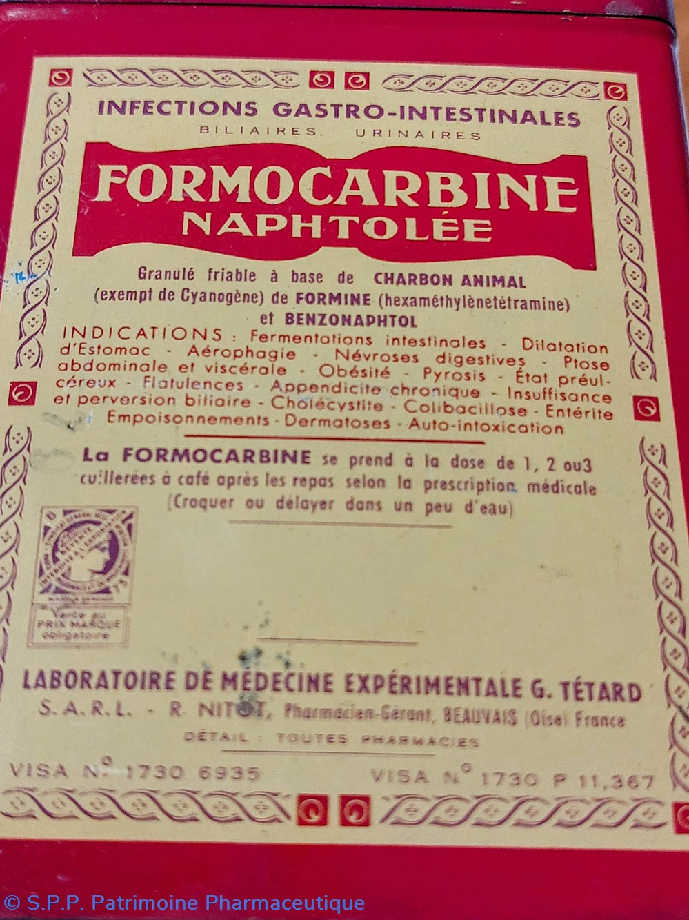 FORMOCARBINE NAPHTOLÉE Boîte parallélépipèdique 300 g.. 3 science pharmacie formocarbine naphtolee boite parallelepipedique 300 g