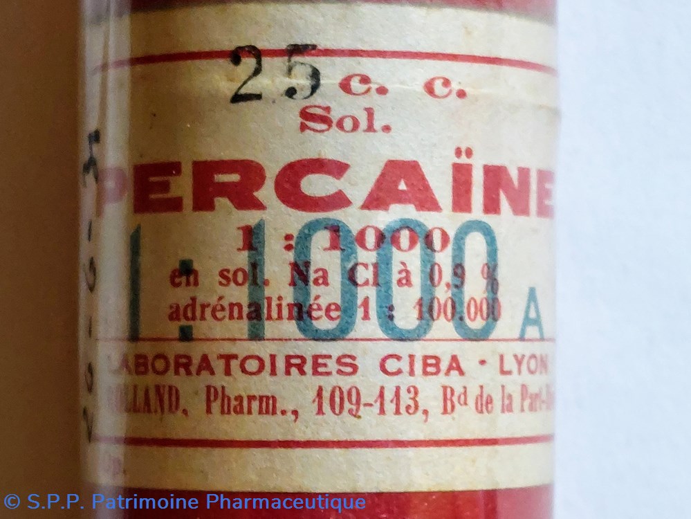 PERCAÏNE 1000 25CC CIBA 6 science pharmacie percaine 1000 25cc ciba