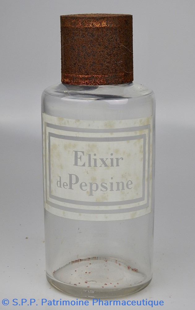Flacon en verre petit modèle étiquette blanche Pharmacie RAVASSE 4 science flacon en verre petit modele etiquette blanche pharmacie ravasse