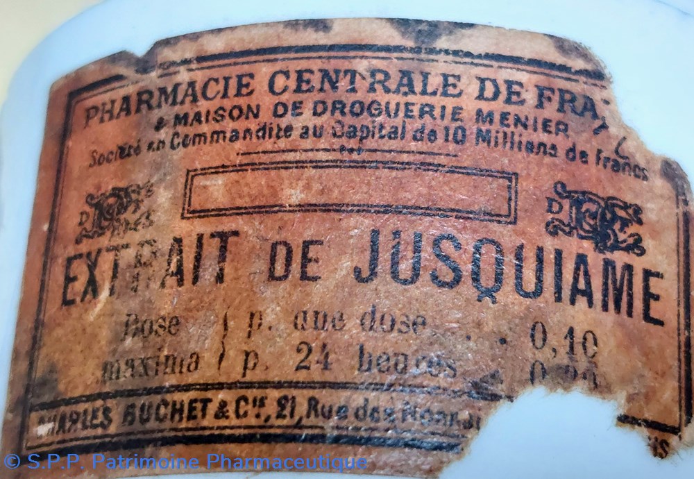 science pharmacie pot a onguent ceramique extr de jusquiame