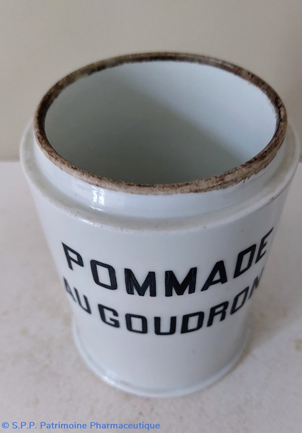 Pot à onguent MEHUN " POMMADE AU GOUDRON " 3 science pharmacie pot a onguent mehun pommade au goudron