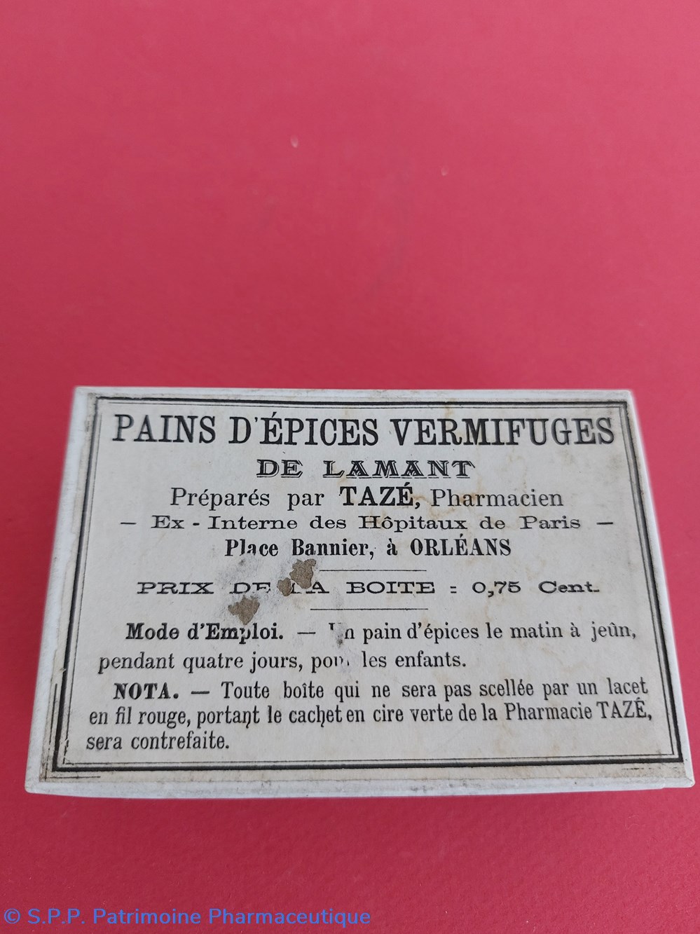 science pharmacie boite de pains epices vermifuge de lamant