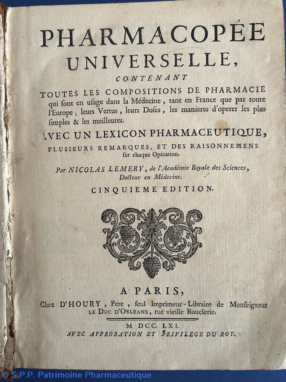 science pharmacie lemery nicolas pharmacopee universelle 1761