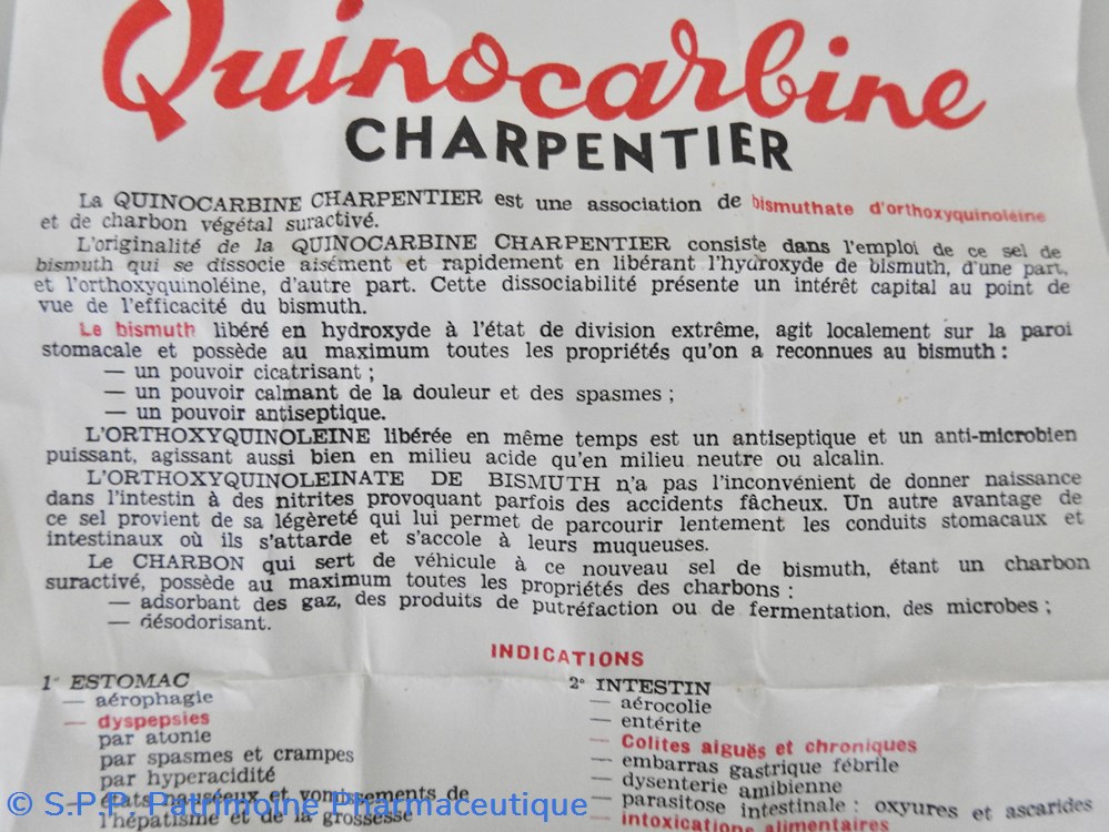 science pharmacie quinocarbine