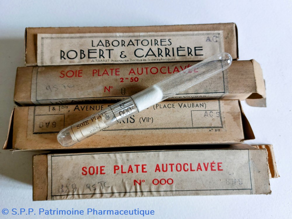 SOIE PLATE AUTOCLAVÉE N 000 4 science pharmacie soie plate autoclavee n 000