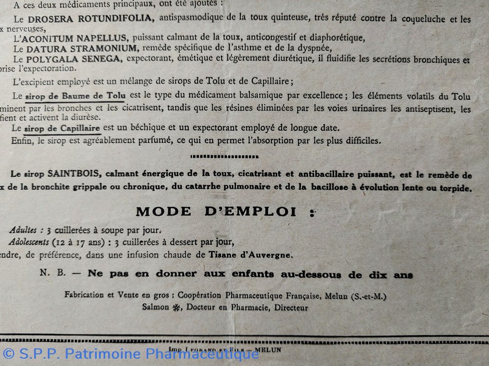 documents anciens sirop saintbois info produit