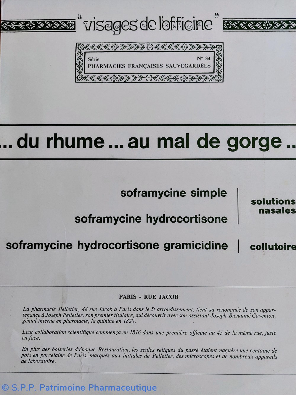 science pharmacie rue jacob paris lab roussel n34