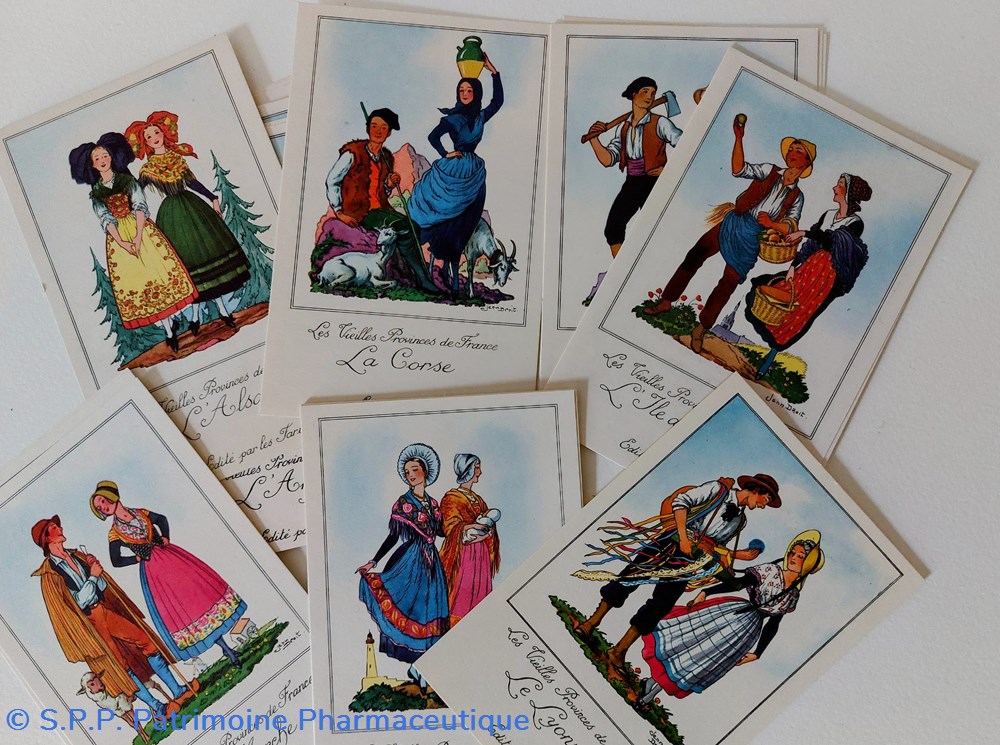 Cartes costumes régionaux FARINES JAMMET 3 objets publicitaires cartes costumes regionaux farines jammet