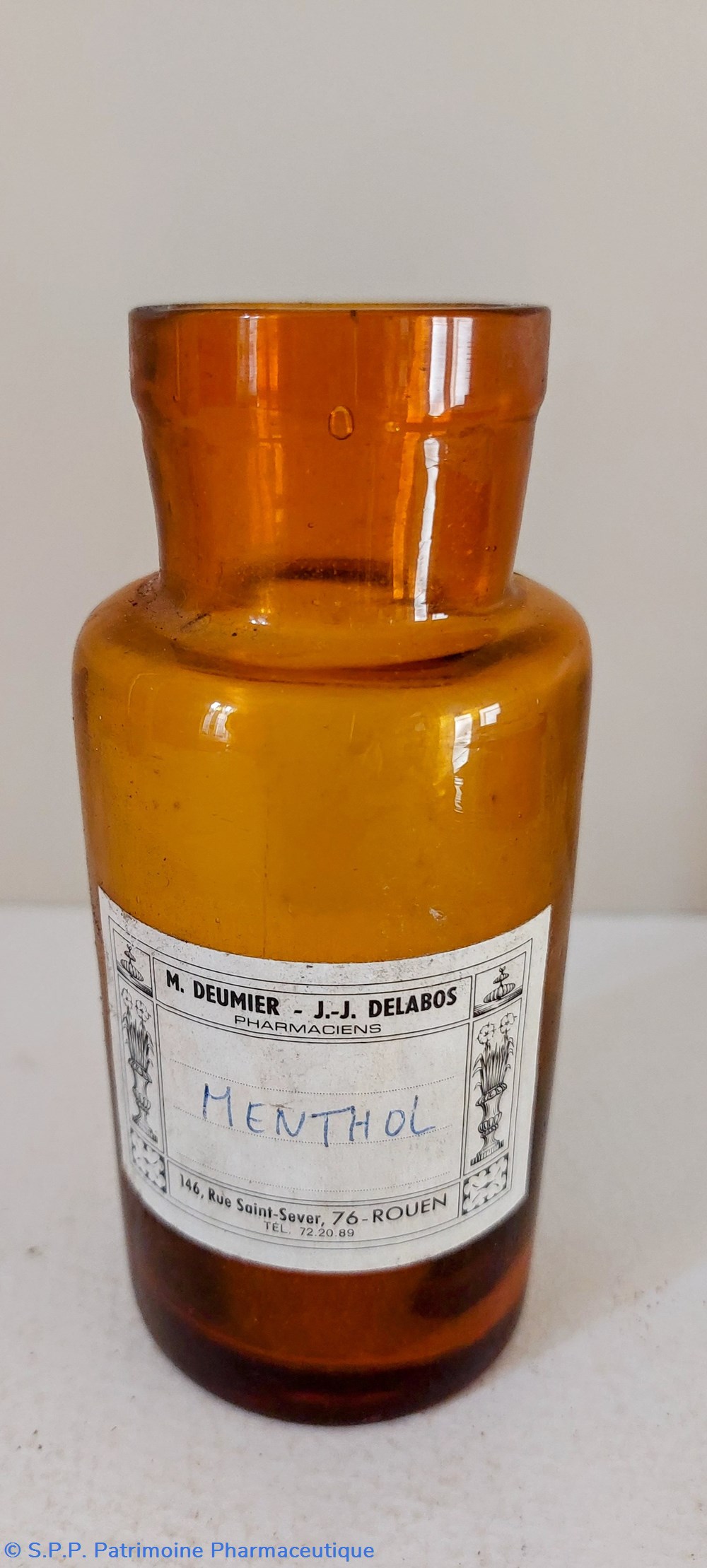 MENTHOL / Flacon verre 12 cm science pharmacie menthol flacon verre 12 cm