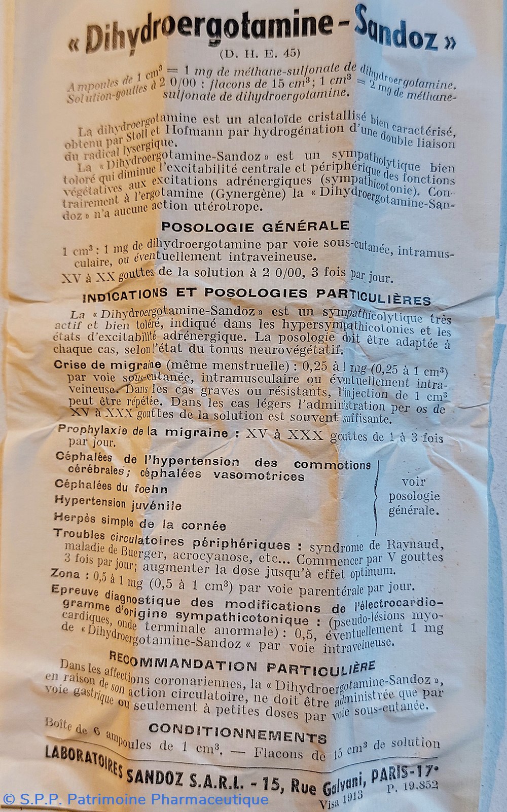 science pharmacie dihydroergotamine sandoz gouttes
