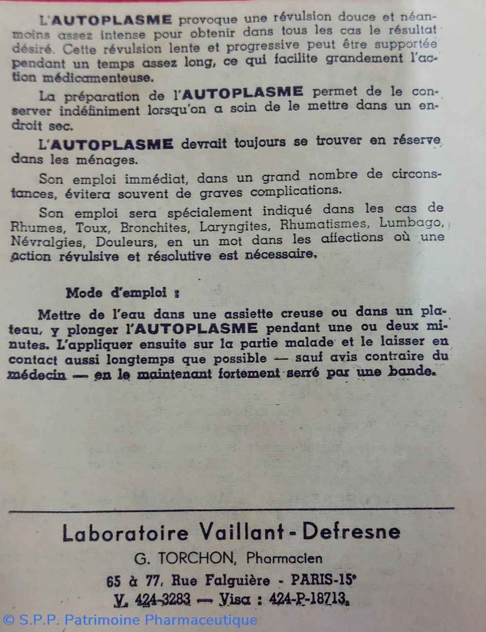 science pharmacie autoplasme vaillant cataplasme sinapise