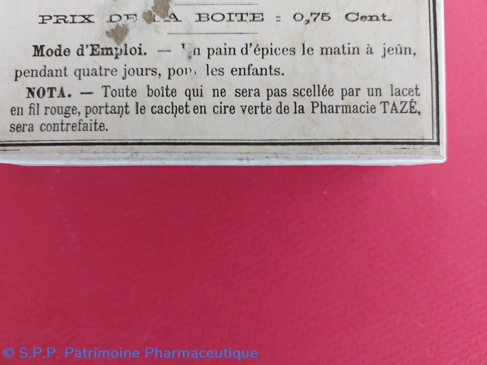 science pharmacie boite de pains epices vermifuge de lamant