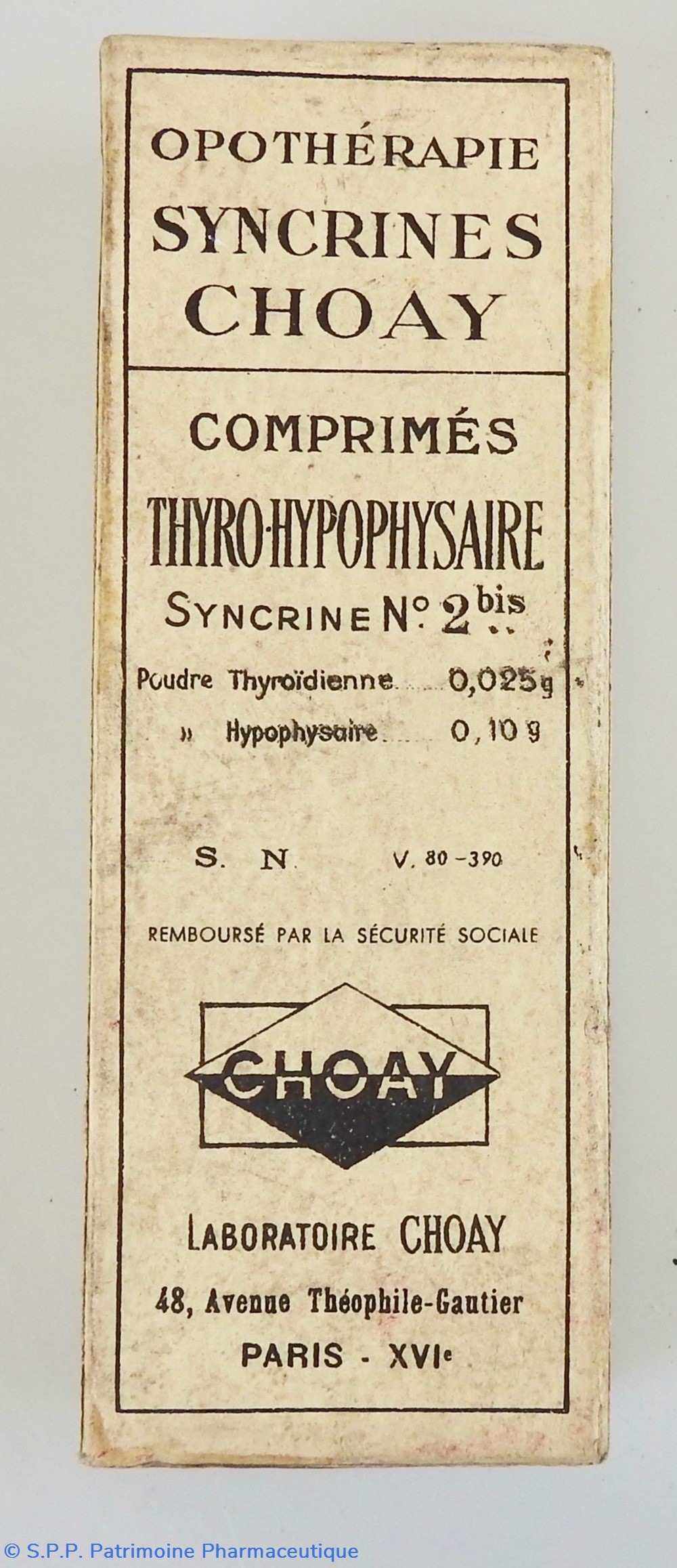 SYNCRINES CHOAY Opothérapie Thyro-Hypophysaire science pharmacie syncrines choay opotherapie thyro hypophysaire