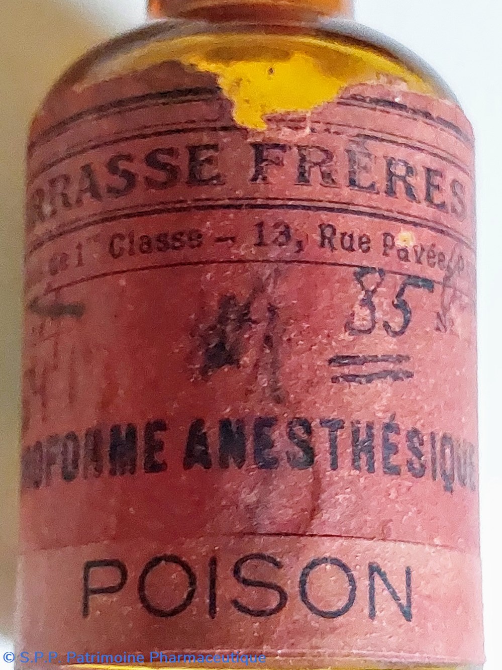 science pharmacie flacon 7 cm chloroforme anesthesique