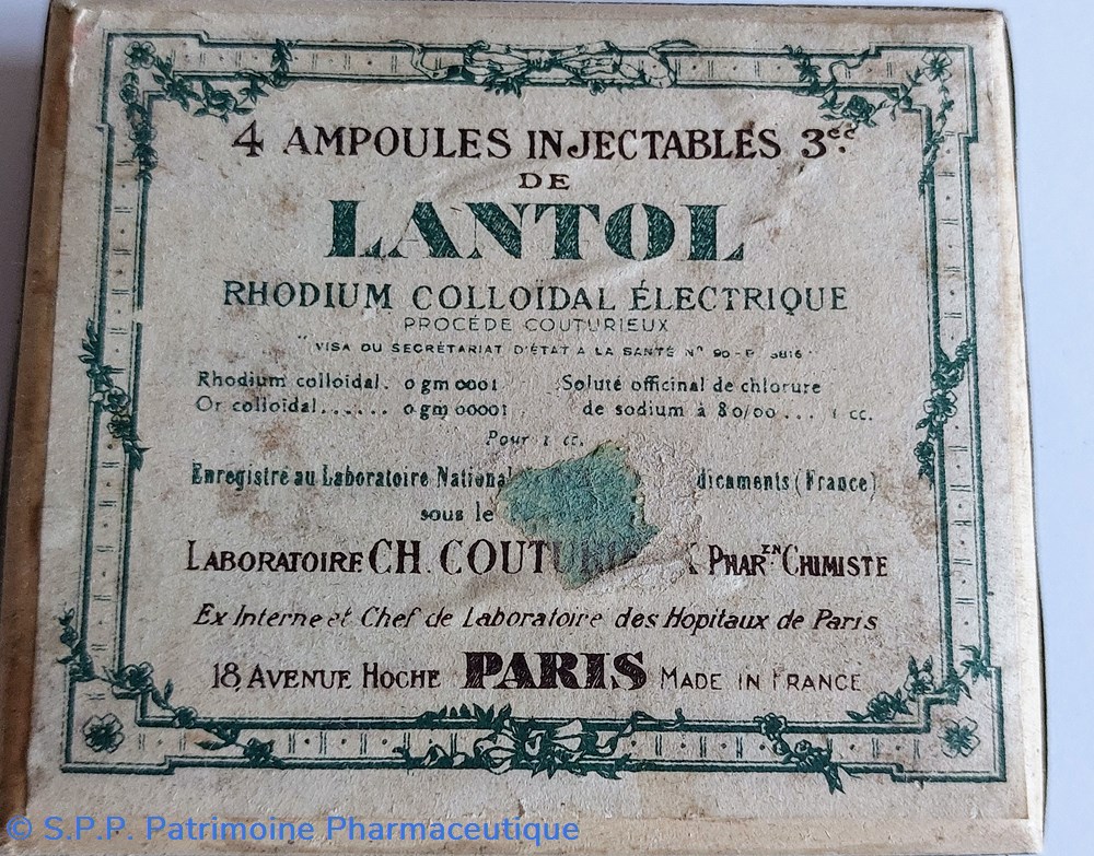 LANTOL ( Ampoules) Procédé Couturieux science lantol ampoules procede couturieux