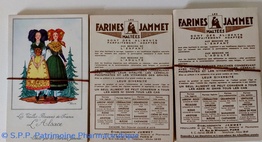 Cartes costumes régionaux FARINES JAMMET 2 objets publicitaires cartes costumes regionaux farines jammet