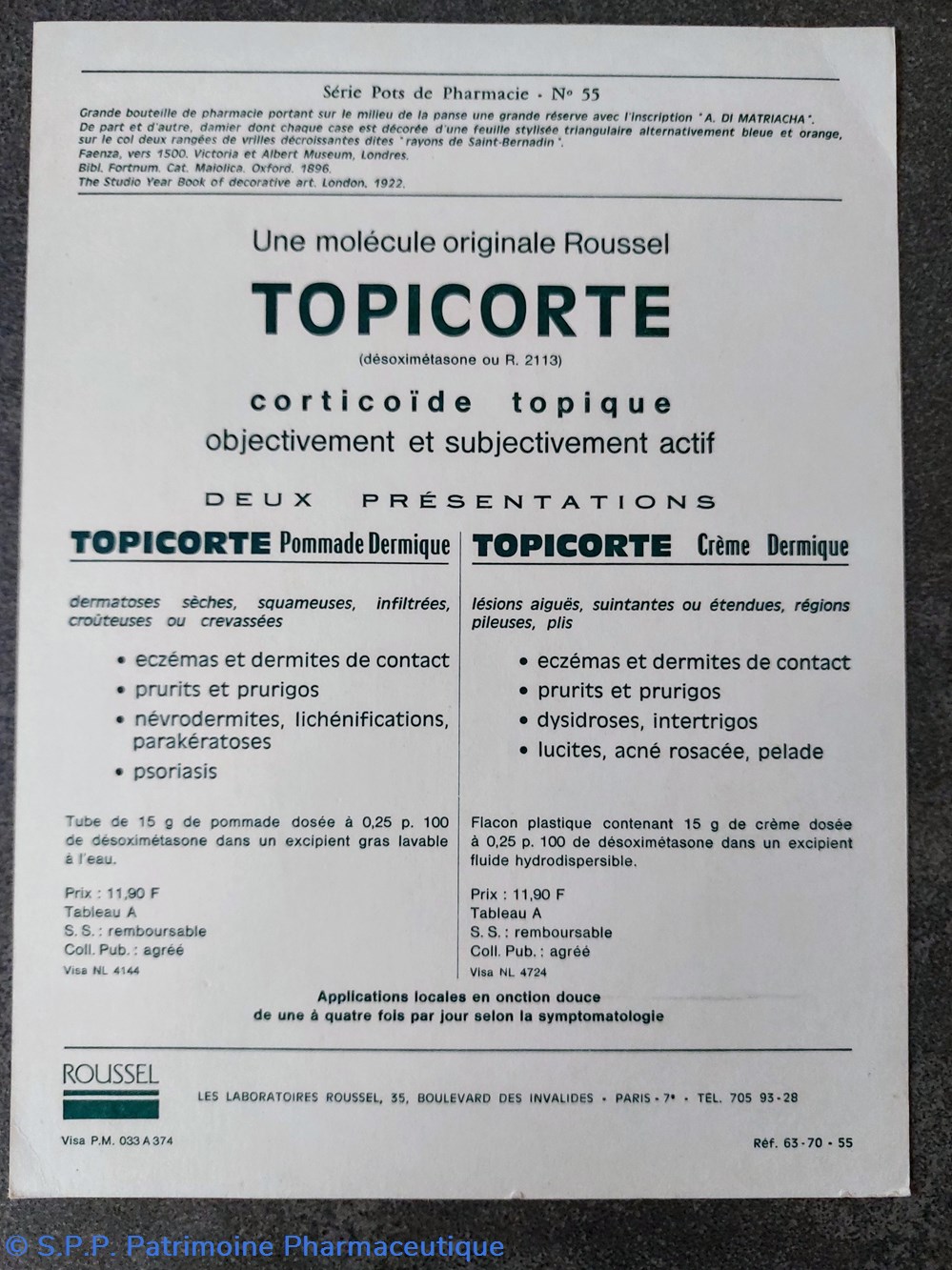 objets publicitaires roussel n 55 bouteille de pharmacie vers 1500