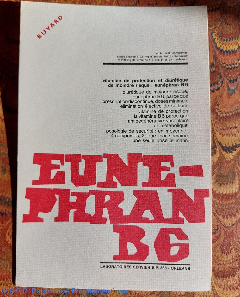 EUNEPHRAN B6 Lab. SERVIER science pharmacie eunephran b6 lab servier