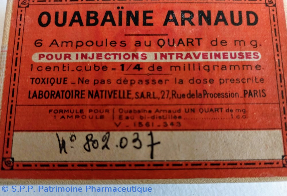 OUABAINE ARNAUD Lab. NATIVELLE 2 science pharmacie ouabaine arnaud lab nativelle