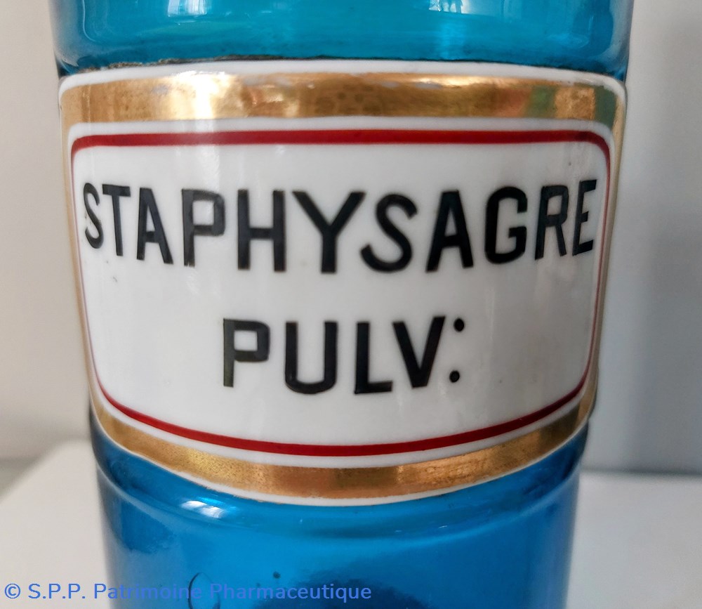 science pharmacie bleu etiq porcelaine staphysagre pulv