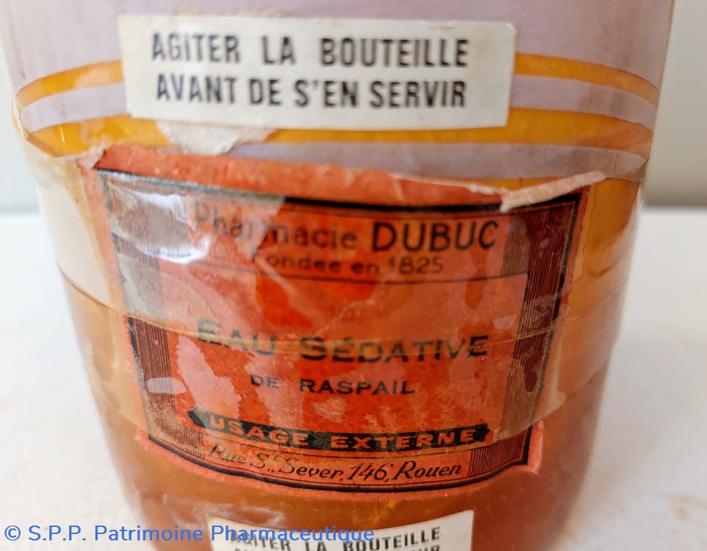 Flacon verre ambré - "Aq: VitaeVetus" - Eau sédative de Raspail 3 science pharmacie flacon verre ambre aq vitaevetus eau sedative de raspail