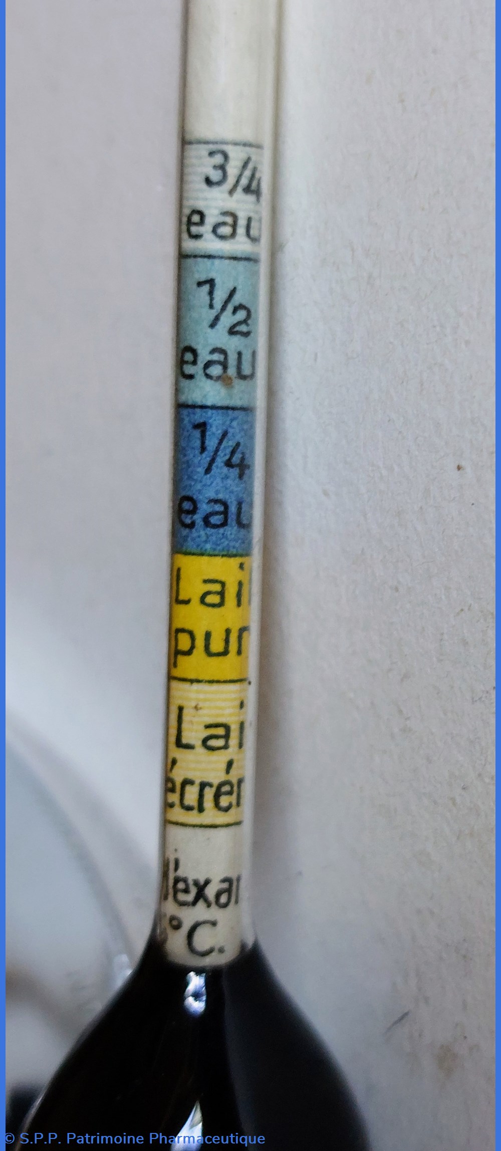 Densimètre eau/ lait 4 science pharmacie densimetre eau lait