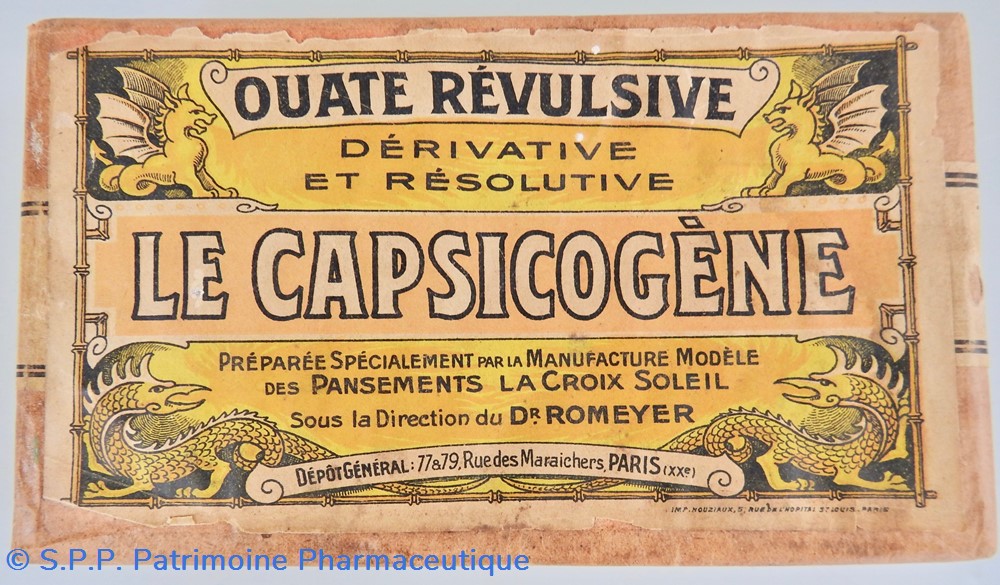 LE CAPSICOGÈNE ouate révulsive science pharmacie le capsicogene ouate revulsive