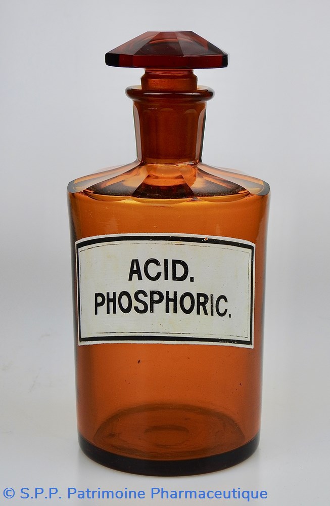 science flacon de pharmacie en verre ambre moyen modele a etiquette blanche et noire