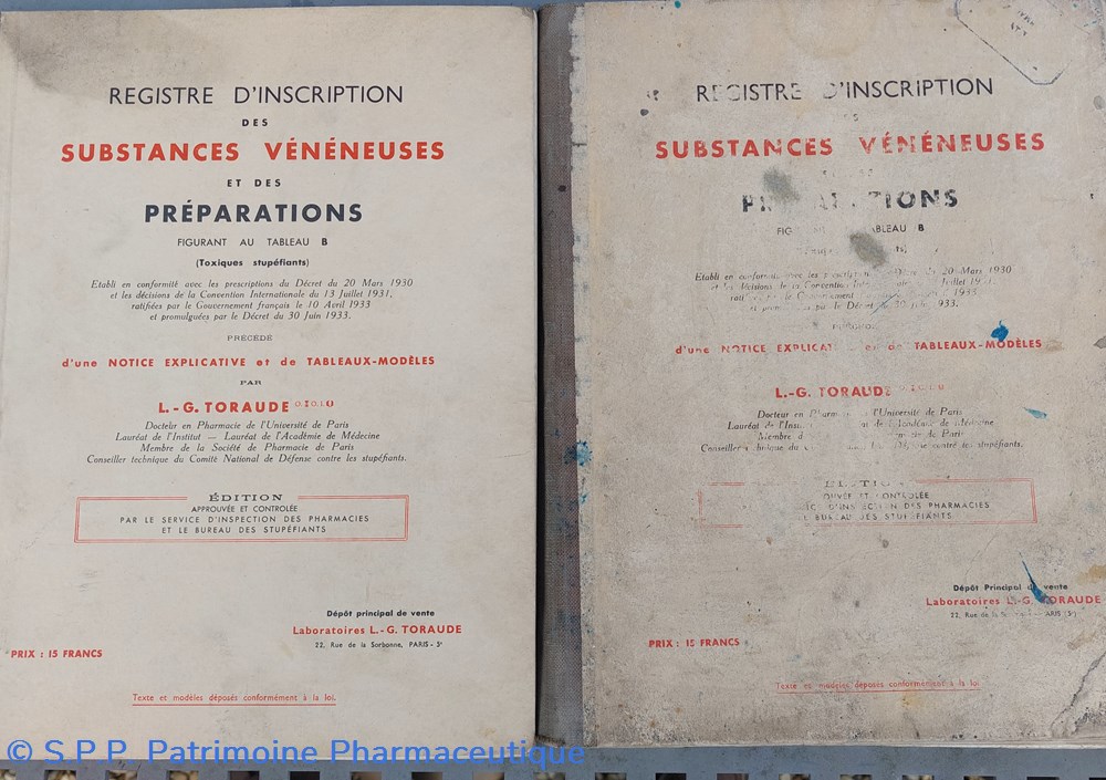 Registres des substances vénéneuses 3 documents anciens registres des substances veneneuses