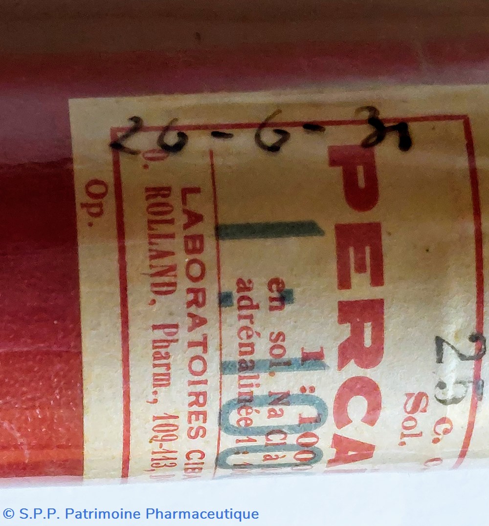 PERCAÏNE 1000 25CC CIBA 3 science pharmacie percaine 1000 25cc ciba