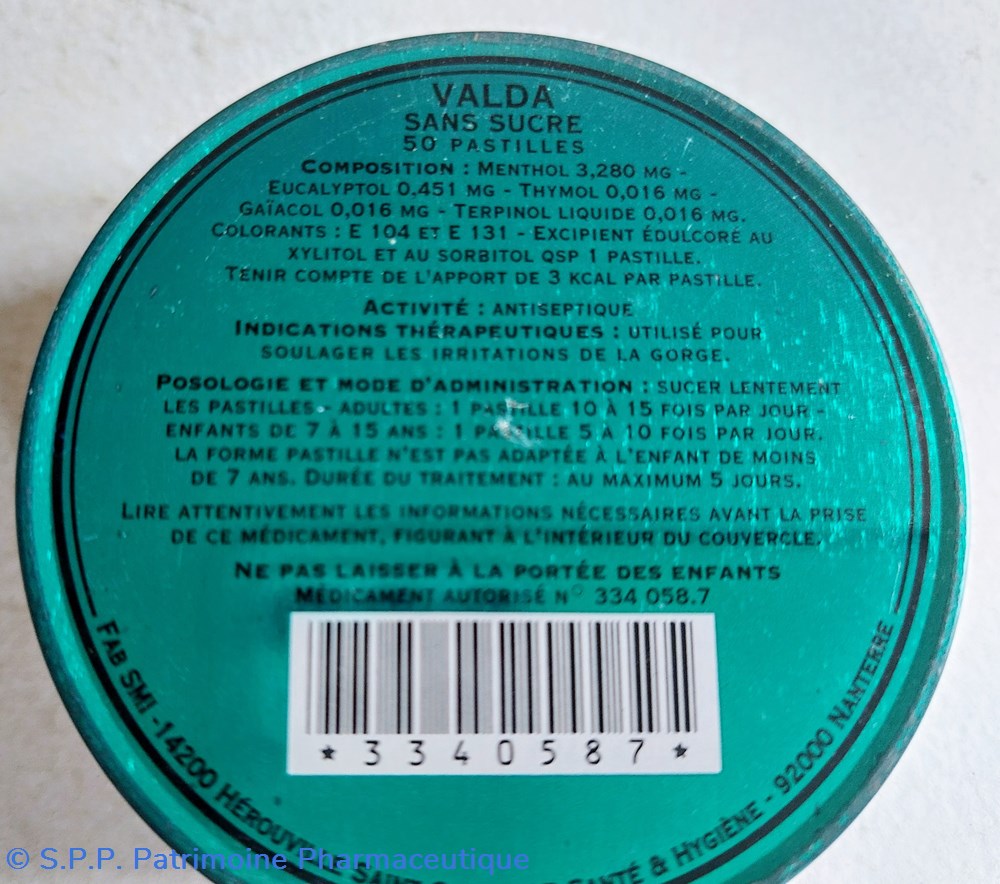 VALDA Pastilles SANS SUCRE 3 science pharmacie valda pastilles sans sucre