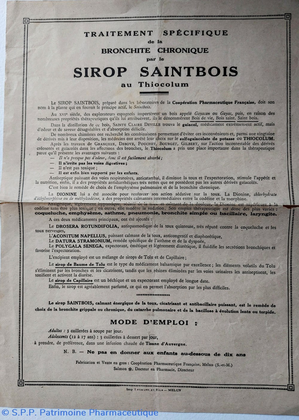 documents anciens sirop saintbois info produit