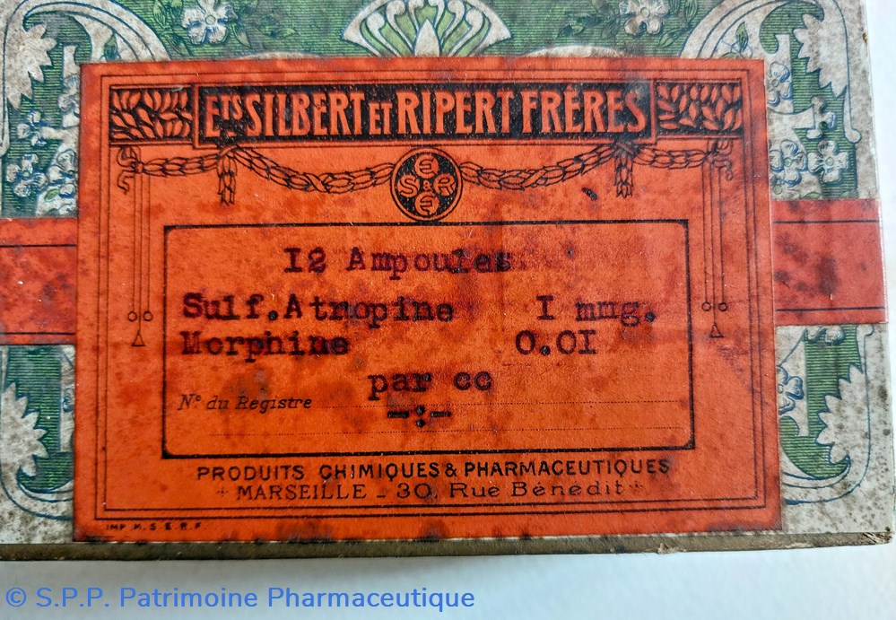 AMPOULES (12) Sulf. ATROPINE et MORPHINE science pharmacie ampoules 12 sulf atropine et morphine
