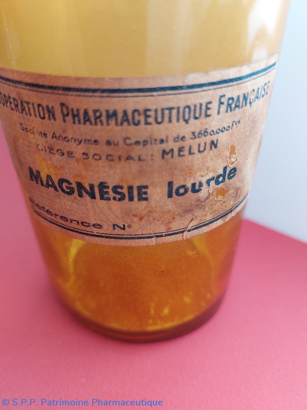 Pot verre ambré " Magnésie lourde" 5 science pharmacie pot verre ambre magnesie lourde
