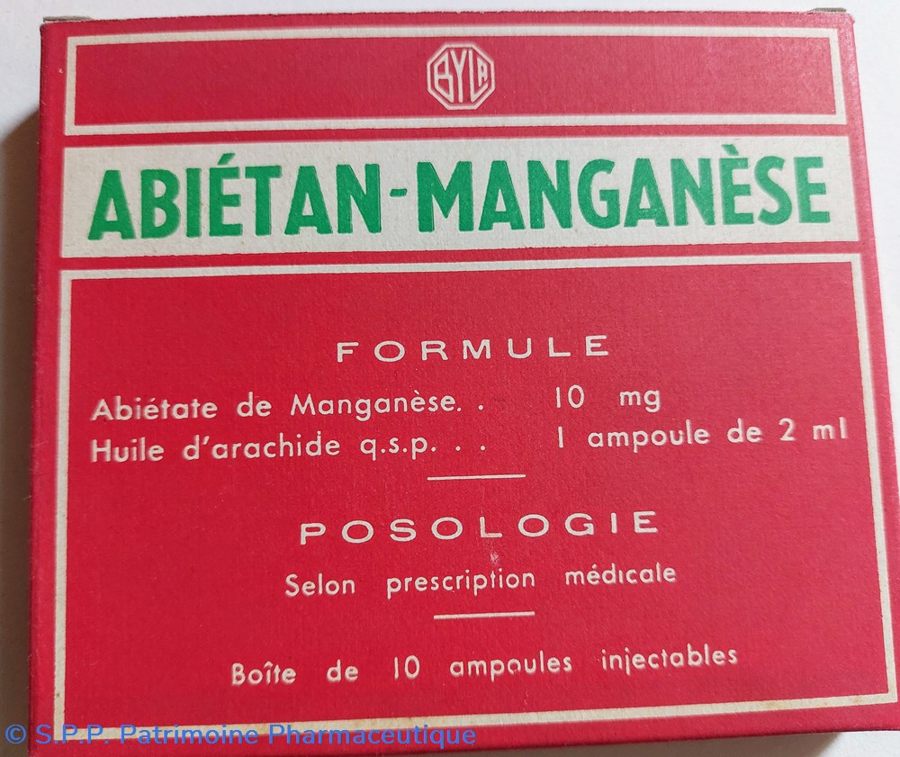 ABIÉTAN- MANGANÈSE 10 Ampoules BYLA science pharmacie abietan manganese 10 ampoules byla