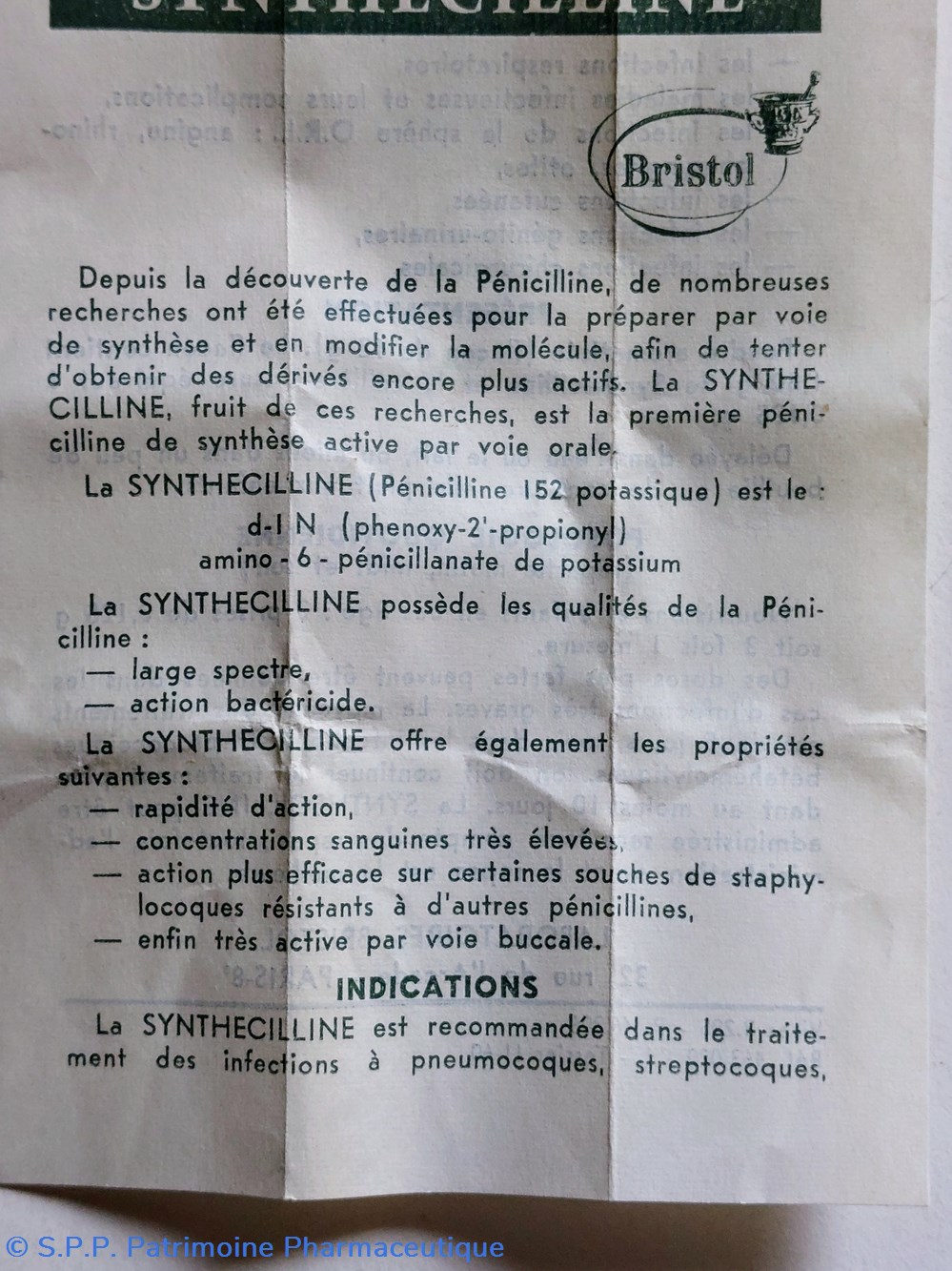 science pharmacie synthecilline poudre lab bristol